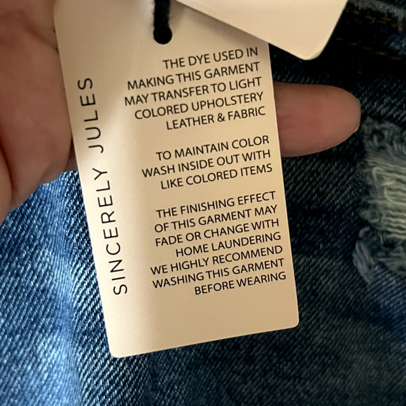 Sincerely Jules NEW Shorts Denim Jean Distressed Super HIgh Rise Wedge 25/1 - Picture 9 of 13